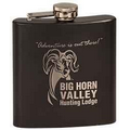 Stainless Steel Flask, Matte Black, 6 oz